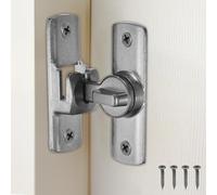 sourcing map Lot de 2 verrous de porte de grange, 90/180 degrés, en alliage d'aluminium, avec vis pour armoires de jardin, salle de bain, gris