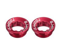 sourcing map Lot de 2 vis de protection de manivelle M20 en alliage d'aluminium pour vélo de montagne, rouge