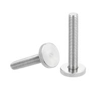 sourcing map Lot de 2 vis moletées M25 x 60 mm, vis moletées à tête plate en acier inoxydable 304, boulons à tête moletée métrique, boutons de serrage, 25 mm de diamètre