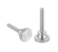 sourcing map Lot de 2 vis moletées M6 x 35 mm, vis moletées à tête diamant en acier inoxydable 304, boulons à tête moletée métriques avec boutons de préhension à l'épaule, attaches filetées serrées à