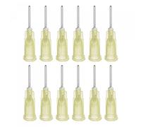sourcing map Lot de 20 aiguilles de distribution à pointe émoussée pour pistolet à colle liquide, 20 g, 1,27 cm, jaune