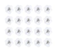 sourcing map Lot de 20 appliques florales à paillettes faites à la main pour loisirs créatifs, vêtements, sacs, bandeaux, chaussures - 2,5 cm - Blanc