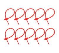 sourcing map Lot de 20 attaches de câble réutilisables en silicone de 15,2 cm pour la maison, le bureau, la cuisine, les sacs alimentaires, rouge