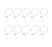 sourcing map Lot de 20 attaches de câble réutilisables en silicone de 15,2 cm pour la maison, le bureau, la cuisine, les sacs alimentaires, blanc