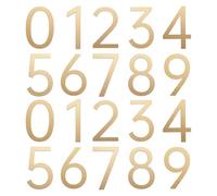 sourcing map Lot de 20 autocollants en acrylique avec numéros de maison de 0 à 9, 5,1 cm, pour bureau, hôtel, appartement, jardin, bronze mat, doré