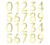 sourcing map Lot de 20 autocollants en acrylique avec numéros de maison de 0 à 9, 5,1 cm, pour bureau, hôtel, appartement, jardin, or brillant