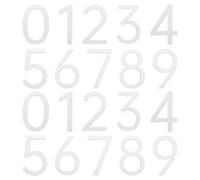 sourcing map Lot de 20 autocollants en acrylique avec numéros de maison de 0 à 9, 6,8 cm, pour bureau, hôtel, appartement, jardin, blanc brillant