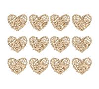 sourcing map Lot de 20 boules de remplissage de vase en rotin naturel en forme de cœur pour la Saint-Valentin, décoration de mariage, décoration de la maison, bois original, 6 cm