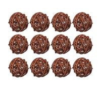 sourcing map Lot de 20 boules décoratives en rotin - 3 cm - Pour remplissage de vase, mariage, jardin, couloir, fête - Marron