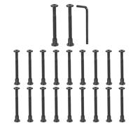 sourcing map Lot de 20 boulons à douille hexagonale M6 x 65 mm et écrous M6 x 10 mm avec clé hexagonale, boulons de connecteur de meubles et vis pour ceinture à tête fraisée de meubles, noir