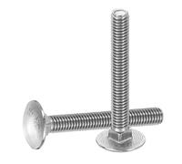 sourcing map Lot de 20 boulons de carrosserie M6 x 45 mm en acier inoxydable 18-8 (304) à tête ronde et à col carré pour accessoires de fixation - Argent