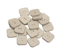 sourcing map Lot de 20 boutons à coudre carrés en résine à 2 trous de 30 mm - Accessoires de rechange pour vêtements, loisirs créatifs, décoration - Blanc
