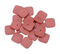 sourcing map Lot de 20 boutons à coudre carrés en résine à 2 trous de 34 mm, accessoires de rechange pour vêtements, loisirs créatifs, décoration, rouge pastèque