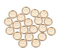sourcing map Lot de 20 boutons à coudre ronds en métal de 15 mm à 4 trous pour costumes, chemises, manteaux, vêtements, décoration et loisirs créatifs, doré