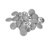 sourcing map Lot de 20 boutons à coudre ronds en métal recouverts de cuir Gris 20 mm