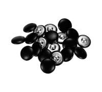sourcing map Lot de 20 boutons à coudre ronds en métal recouverts de cuir Noir 20 mm