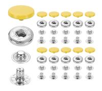 sourcing map Lot de 20 boutons-pression 15 mm #831 en alliage de zinc pour vêtements, jeans, vestes, cuir, couture, réparation - Jaune clair