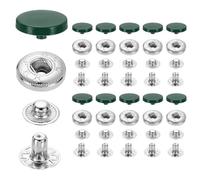 sourcing map Lot de 20 boutons-pression 15 mm #831 en alliage de zinc pour vêtements, jeans, vestes, cuir, couture, réparation - Vert foncé