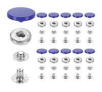 sourcing map Lot de 20 boutons-pression 17 mm #831 en alliage de zinc pour vêtements, jeans, vestes, cuir, couture, réparation - Bleu foncé