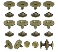 sourcing map Lot de 20 boutons pression magnétiques ronds de 14 mm avec capuchon, fermeture à bouton-pression pour couture, sac à main en cuir, vêtements, loisirs créatifs, bronze