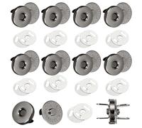 sourcing map Lot de 20 boutons pression magnétiques ronds de 14 mm avec rondelle pour couture, sac à main en cuir, vêtements, loisirs créatifs, noir