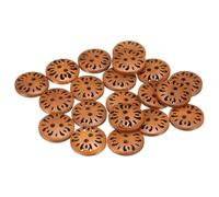 sourcing map Lot de 20 boutons ronds en bois à 2 trous faits à la main pour décoration de vêtements, accessoires de bricolage, 18 mm, marron clair