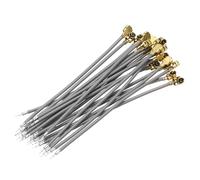 sourcing map Lot de 20 câbles coaxiaux UFL de 6 cm U.F.L1 femelle à extrémité unique, câble coaxial à faible perte pour antenne de routeur sans fil, gris