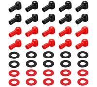 sourcing map Lot de 20 cache-bornes de batterie avec rondelles - Noir et rouge - L14-24-60 mm - Accessoires de voiture, camion, bateau