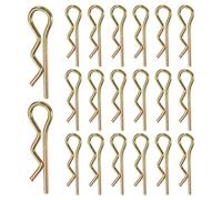 sourcing map Lot de 20 clips de goupille d'attelage, 3,5 mm x 70 mm, clips R colorés en zinc à ressort en acier à ressort pour remorque, tracteur, tondeuse, chariot, camion