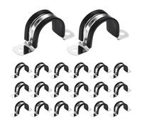 sourcing map Lot de 20 colliers de serrage M32 en forme de U - 34 mm - En acier inoxydable 304 - Avec doublure en plastique - Isolé - Pour automobile, industriel, marine, ménage
