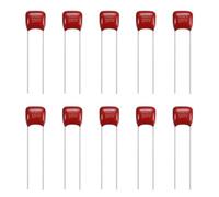 sourcing map Lot de 20 condensateurs à film polypropylène métallisé, CBB21/CBB22 100 V 332J 0.0033UF pour appareils électroniques et lampes à économie d'énergie, rouge
