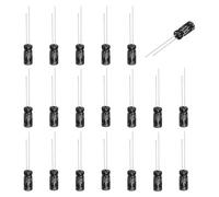 sourcing map Lot de 20 condensateurs électrolytiques non polarisés 1uF 50 V, 5 x 11 mm, condensateurs non polaires pour haut-parleur d'aigus audio, amplificateur séparateur de fréquence, noir