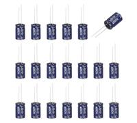 sourcing map Lot de 20 condensateurs électrolytiques non polarisés 5,6 uF 100 V, 13 x 21 mm, condensateurs non polaires pour haut-parleur audio tweeter, amplificateur séparateur de fréquence, bleu