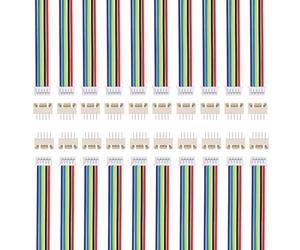 sourcing map Lot de 20 connecteurs mâles MX 1,25 mm 5 broches avec câble métallique 28 AWG 150 mm et connecteur femelle de carte mère pour haut-parleurs, bandes lumineuses LED, petits appareils