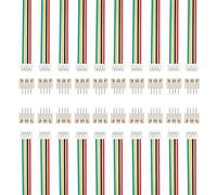 sourcing map Lot de 20 connecteurs mâles MX 1,25 mm à 4 broches avec câble métallique 28 AWG 150 mm et connecteur femelle de carte mère pour haut-parleurs, bandes lumineuses LED, petits appareils