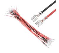 sourcing map Lot de 20 cosses à sertir femelles à double tête avec manchon isolant de 2,8 mm, kit de connecteurs rapides femelles avec fils de 30 cm, coque ignifuge