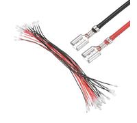 sourcing map Lot de 20 cosses à sertir femelles à double tête avec manchon isolant de 4,8 mm, kit de connecteurs rapides femelles avec fils de 30 cm, coque ignifuge