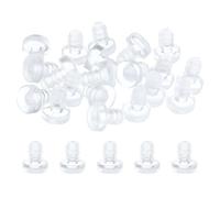 sourcing map Lot de 20 coussinets de table en verre avec tige, antidérapants en caoutchouc pour trou de 5 mm, embouts de meubles pour chaise, placard (transparent)