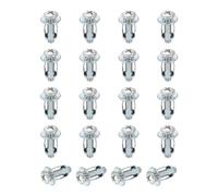 sourcing map Lot de 20 écrous crics M6 x 28 mm, en acier au carbone finition zinc, écrous à rivets multi-prises pour murs creux, utilisation sur paroi fine et souple, argenté