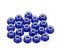 sourcing map Lot de 20 écrous de verrouillage M6 en alliage d'aluminium à bride dentelée pour drone RC Quadricoptère - Adaptateur de moteur FPV - Bleu foncé
