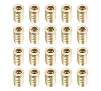 sourcing map Lot de 20 écrous filetés pour meubles en bois M6 x 20 mm, écrous m6