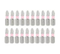 sourcing map Lot de 20 embouts de tournevis à percussion Phillips PH2 6,35 mm avec tige hexagonale de 25 mm magnétiques antidérapants en acier K5, rose