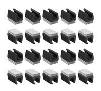 sourcing map Lot de 20 embouts pour pieds de chaise avec patins en feutre, protection de sol en forme de U, patins de protection pour pieds de meubles, fixation de pieds en tube métallique de 14 mm,