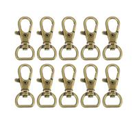 sourcing map Lot de 20 fermoirs pivotants, anneau en D de 1,3 cm, fermoir mousqueton en métal pour la fabrication de sacs à main, porte-clés, sangle de ceinture, bronze
