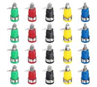 sourcing map Lot de 20 fiches bananes femelles 32 A M4 x 9 mm - Adaptateur de borne de liaison 4 mm pour connecteurs banane, 5 couleurs