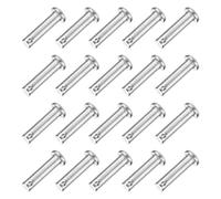 sourcing map Lot de 20 goupilles de chape à trou unique M6 x 25 mm, goupilles d'attelage à tête plate en acier inoxydable 304 pour loquet de remorque, réparation mécanique, installation de meubles