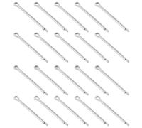 sourcing map Lot de 20 goupilles fendues en acier au carbone zingué 5 mm x 65 mm pour appareils ménagers, équipements de sport, réparation mécanique automobile (blanc)