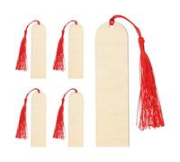 sourcing map Lot de 20 marque-pages vierges en bois brut en forme d'arche avec trous et pompons pour loisirs créatifs, Noël, mariage, fête d'anniversaire