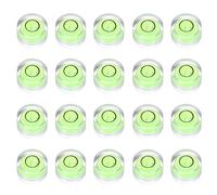 sourcing map Lot de 20 mini niveaux à bulle circulaires - 12 x 7 mm - Petit niveau à bulle rond - Outils de mesure pour TV industrielle, menuiserie - Cadre photo - Vert/noir