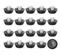 sourcing map Lot de 20 niveleurs réglables pour meubles, M8 x 6 mm, vis filetées pour table, chaise, pieds de meubles, noir